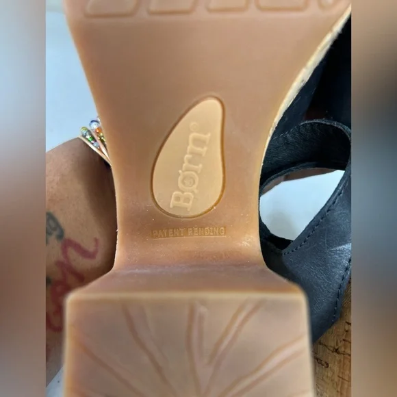 Børn Browyn platform Chunky Leather Women’s sandals black Cork Heel Y2K Preppy 9 - Picture 5 of 7